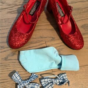 Dorothy’s slippers and socks (bows listed separately with dress)